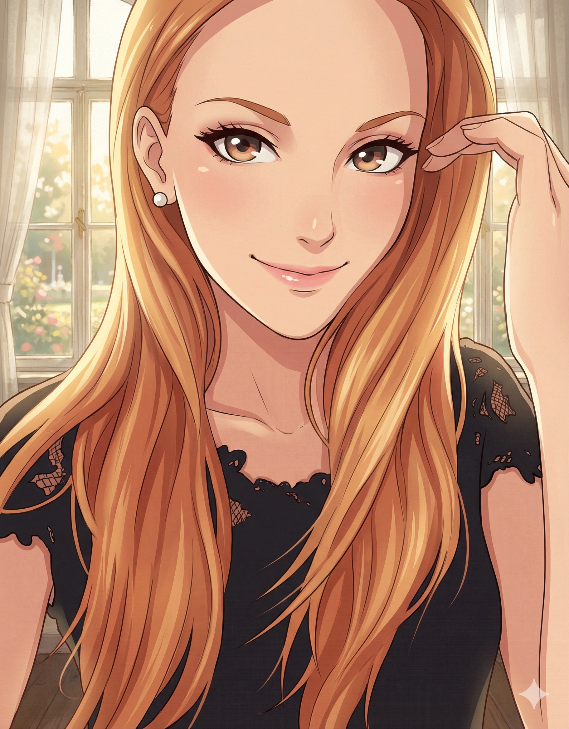 Illustrazione della ragazza della Finestra nella galleria