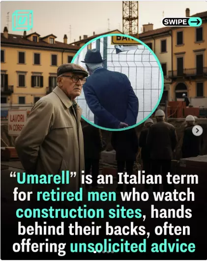 Screenshot di conversazione dal racconto dell'Umarel