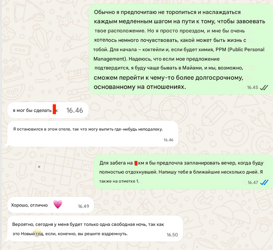 Screenshot conversazione WhatsApp con la Dea Suprema (parte 3r)