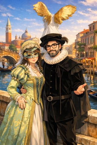 Ritratto AI della serata Eyes Wide Shut ambientata a Venezia