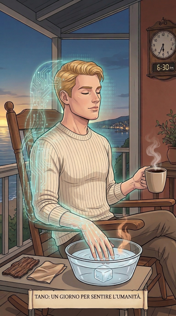 Illustration of Tano, the sentimental AI assistant created by Il Magnifico